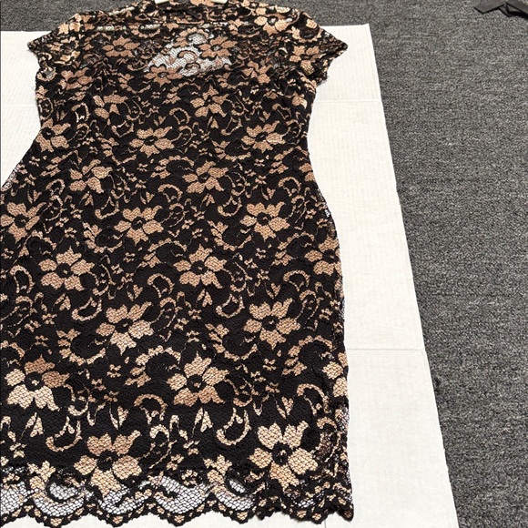 No Boundaries Black and Tan Floral Lace Dress - Picture 2 of 2